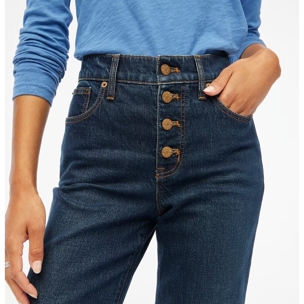 J.Crew Full Length Wide Leg Jean All Day Stretch Space Navy Blue Wash US 35 NWT - Picture 4 of 12
